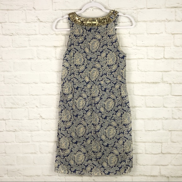 Loft Ann Taylor Baroque Sleeveless Beaded Dress 4P - Picture 5 of 7